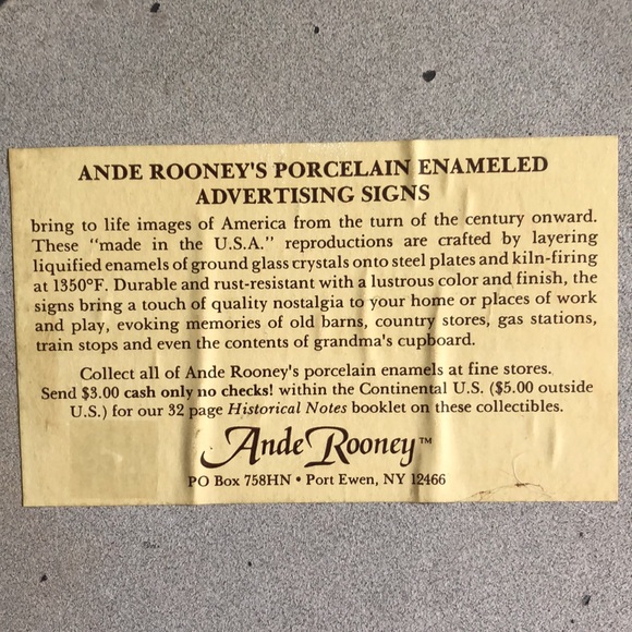 ANDE ROONEY Vintage Victorian Porcelain Enameled Santa Claus Sign - Picture 3 of 5